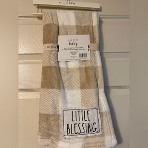 Rae Dunn Baby Blanket - Cream and White